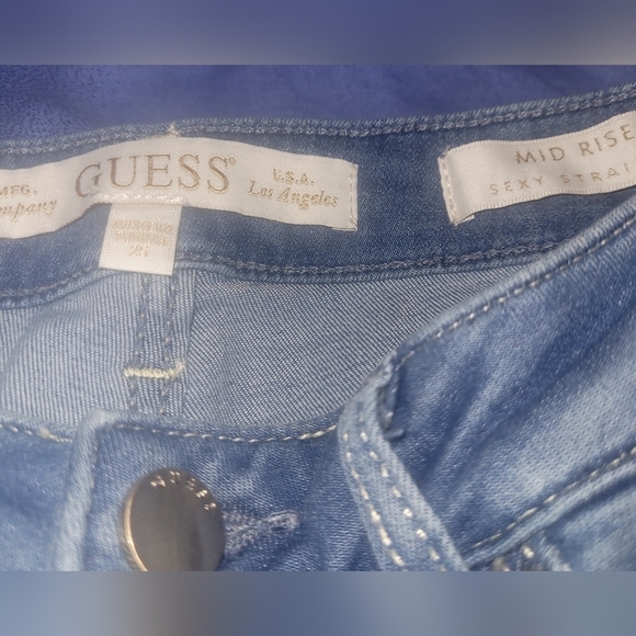 Guess Eco Mid-rise Straight Leg Jeans 25 - Picture 3 of 4